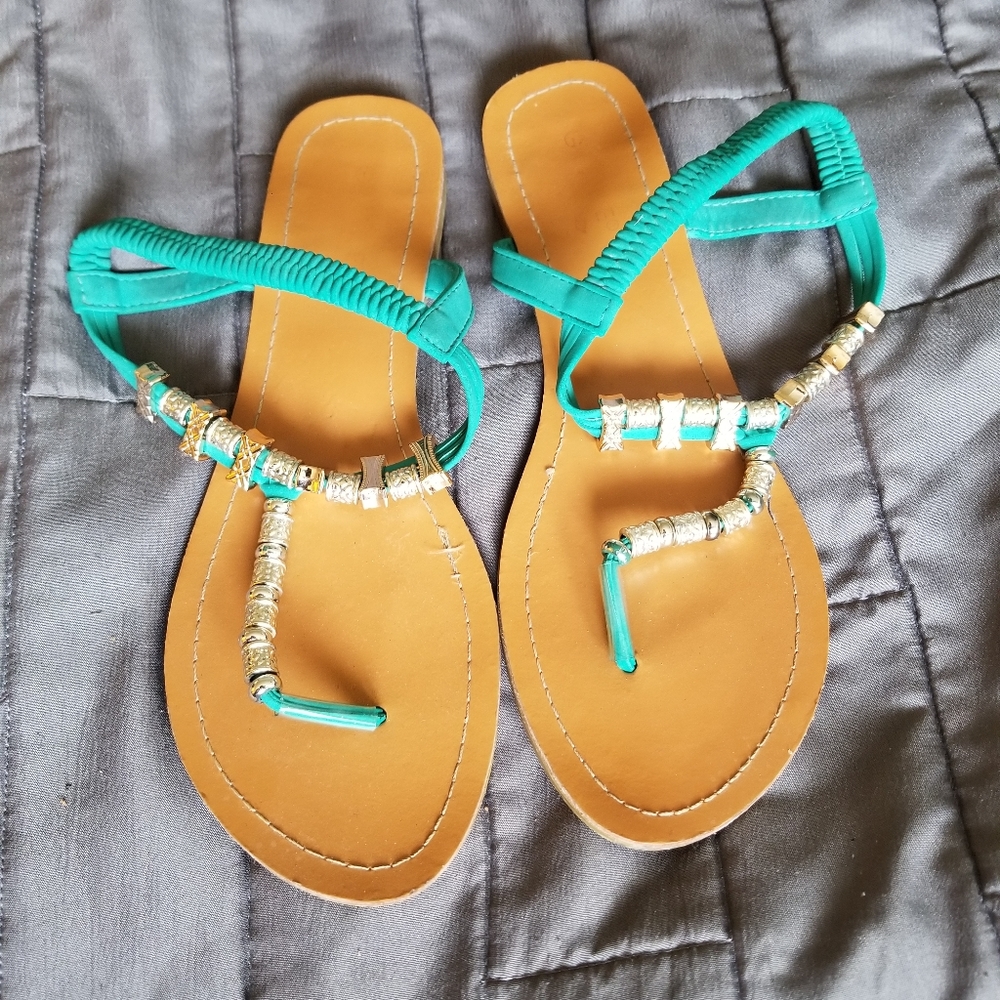 Turquoise gem sandals